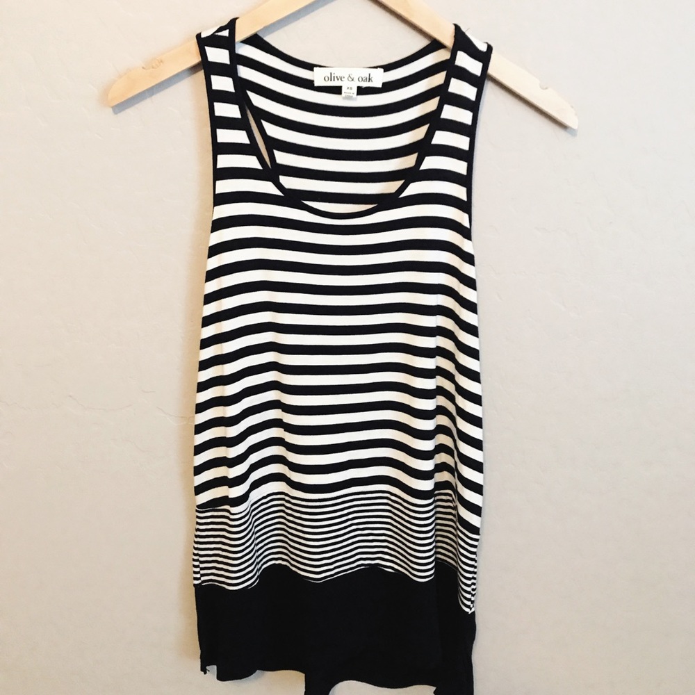 NEVER BEEN WORN Dark Navy and White Striped Tank